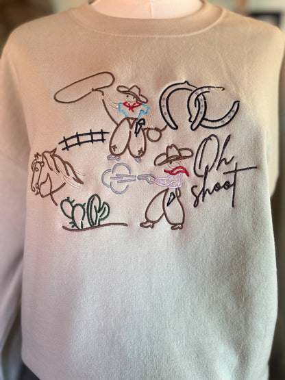 Oh Shoot Embroidered Crewneck
