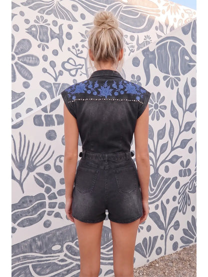 Steel Blossom Romper