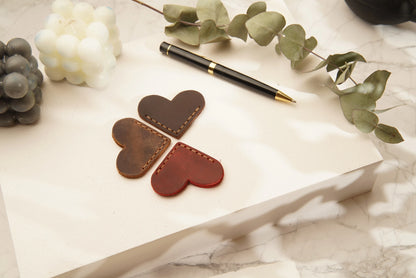 Leather Heart Bookmarks
