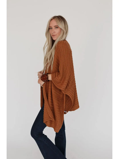 So Deserving Knit Ruana - Camel