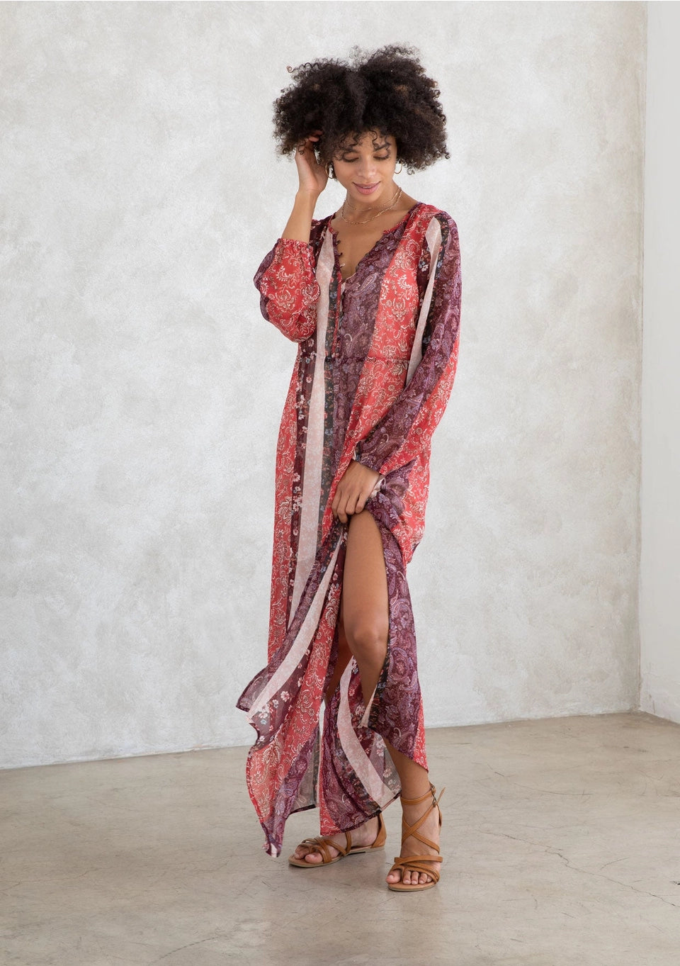 Red Rock Bloom Sheer Dress