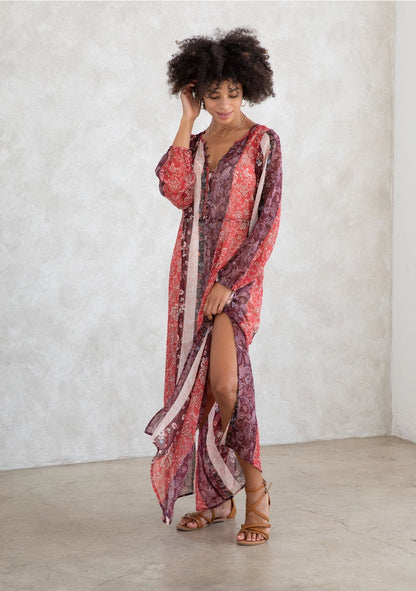 Red Rock Bloom Sheer Dress