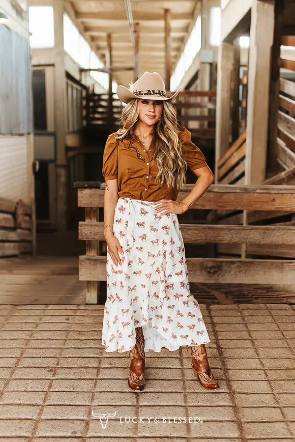 Ivory Reins Wrap Skirt