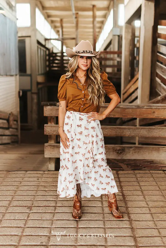 Ivory Reins Wrap Skirt