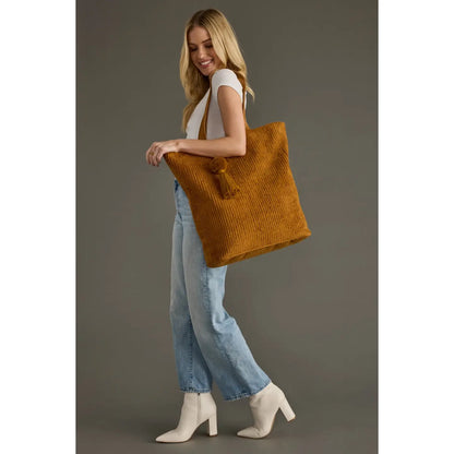Mustard Corduroy Tote