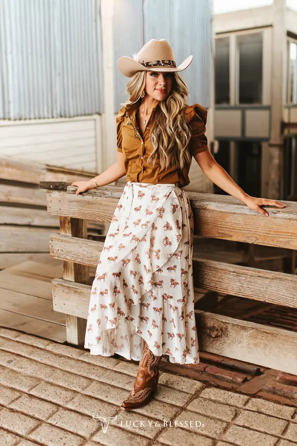 Ivory Reins Wrap Skirt