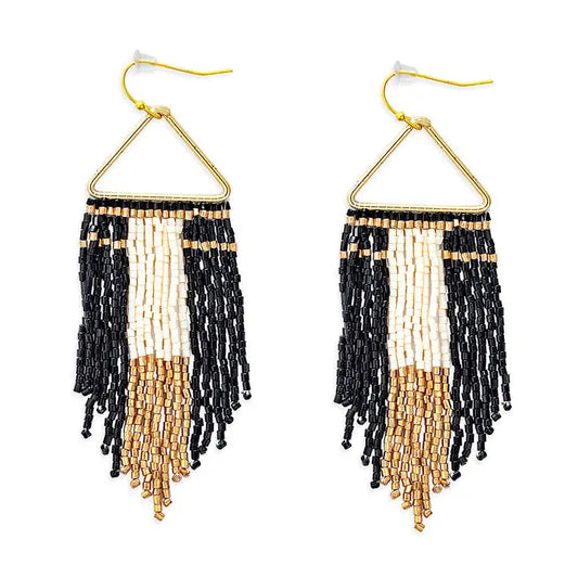 Horizon Sight Beaded Earrings - Ebony