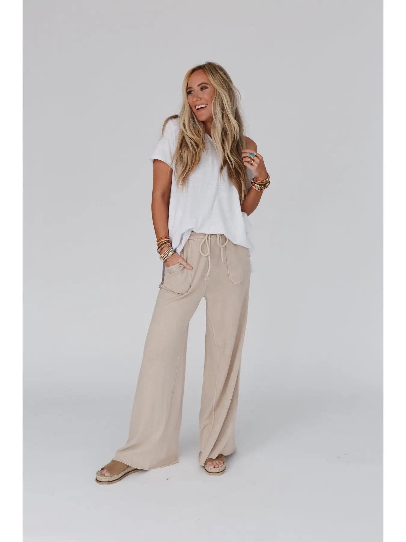 Robin Wide Leg Pant - Lt Taupe