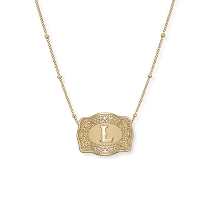 Gold SpurWest Mini Belt Buckle Necklace