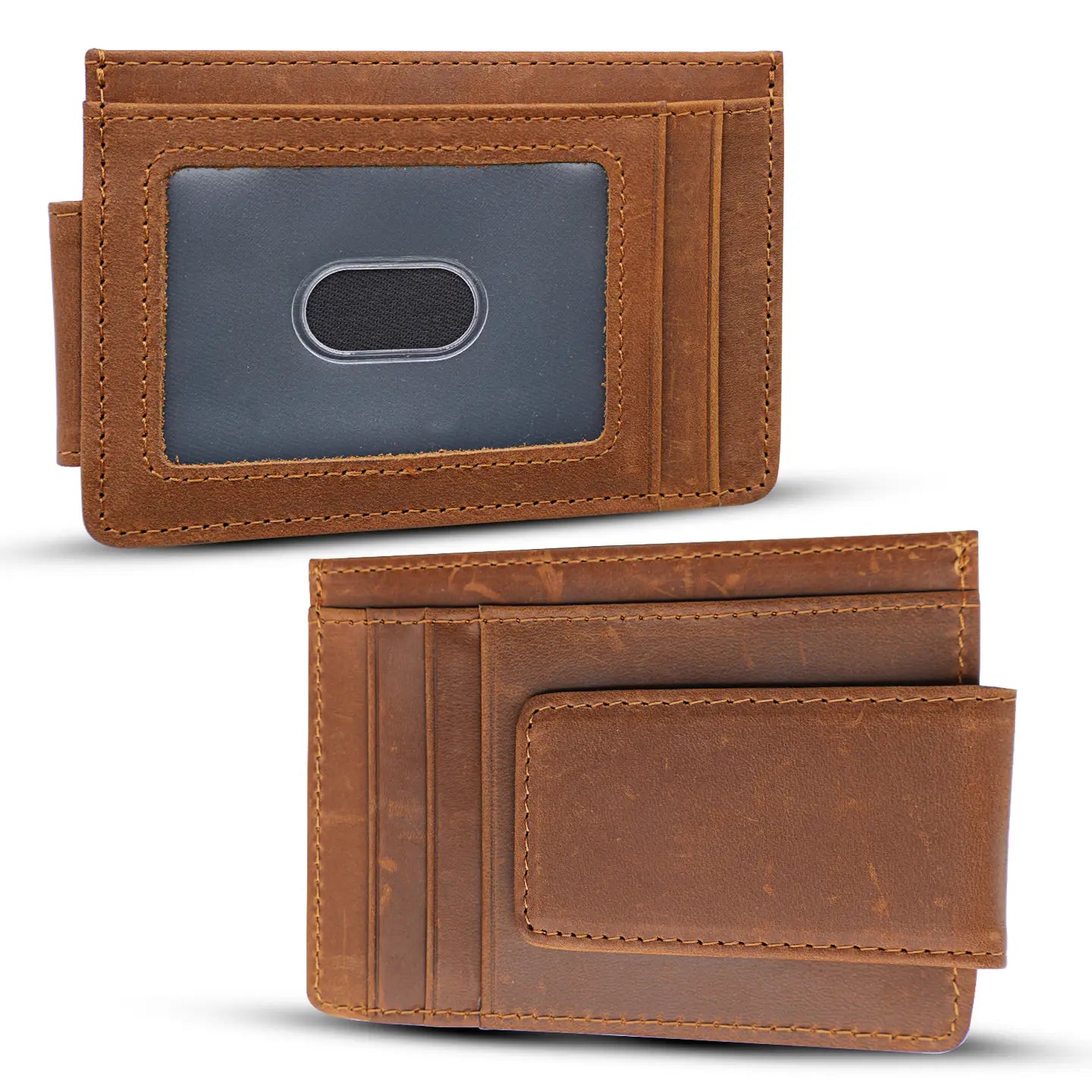 Leather Wallet w/Magnetic Clip