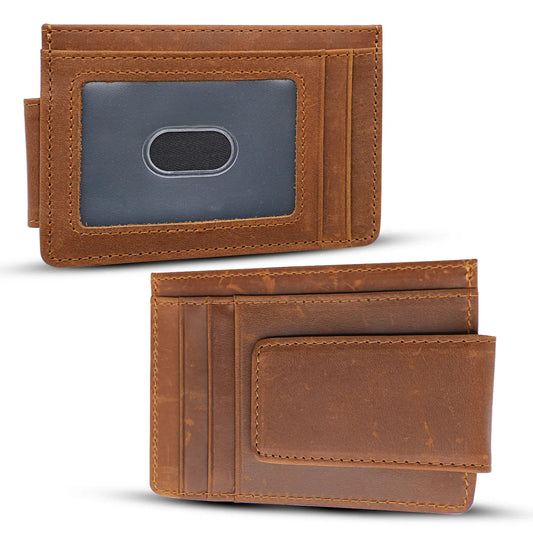 Leather Wallet w/Magnetic Clip