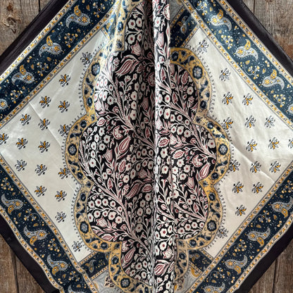 Black, Blue & Gold Floral Wild Rag