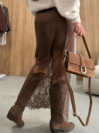 Whiskey Lace Midi Skirt