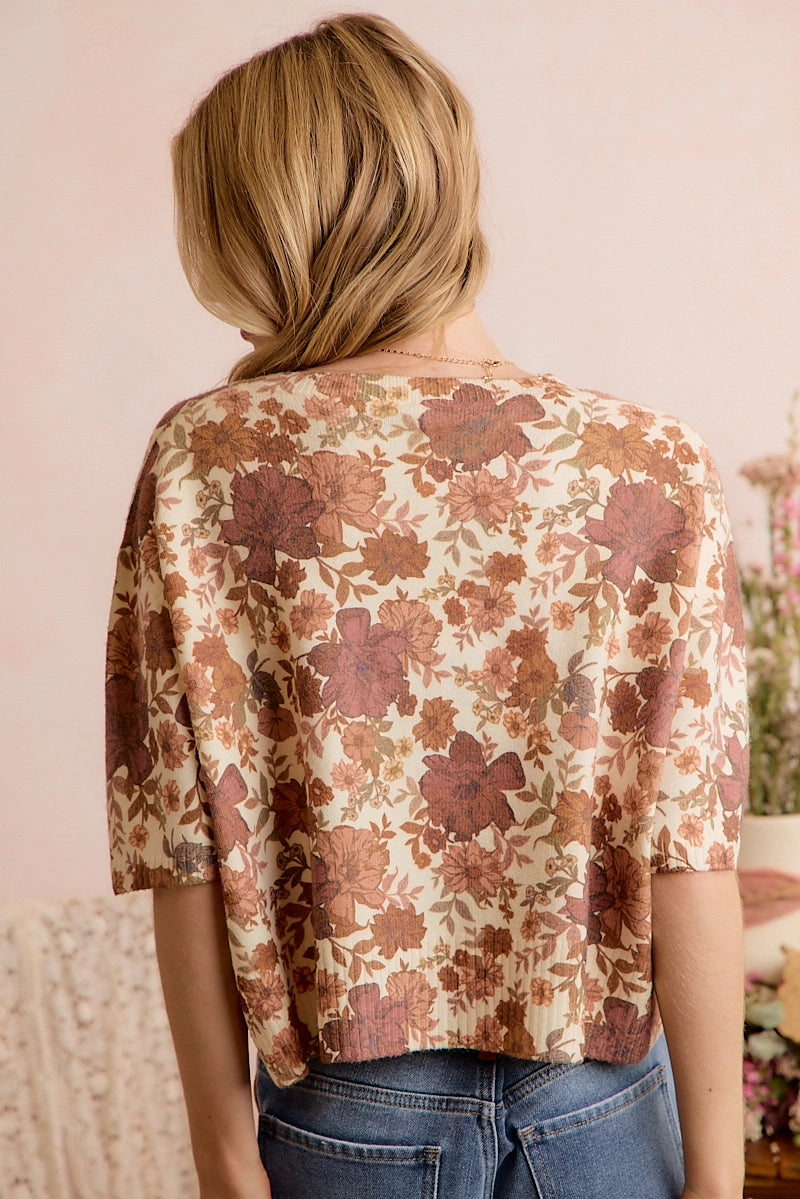 Harvest Rose Sweater Blouse
