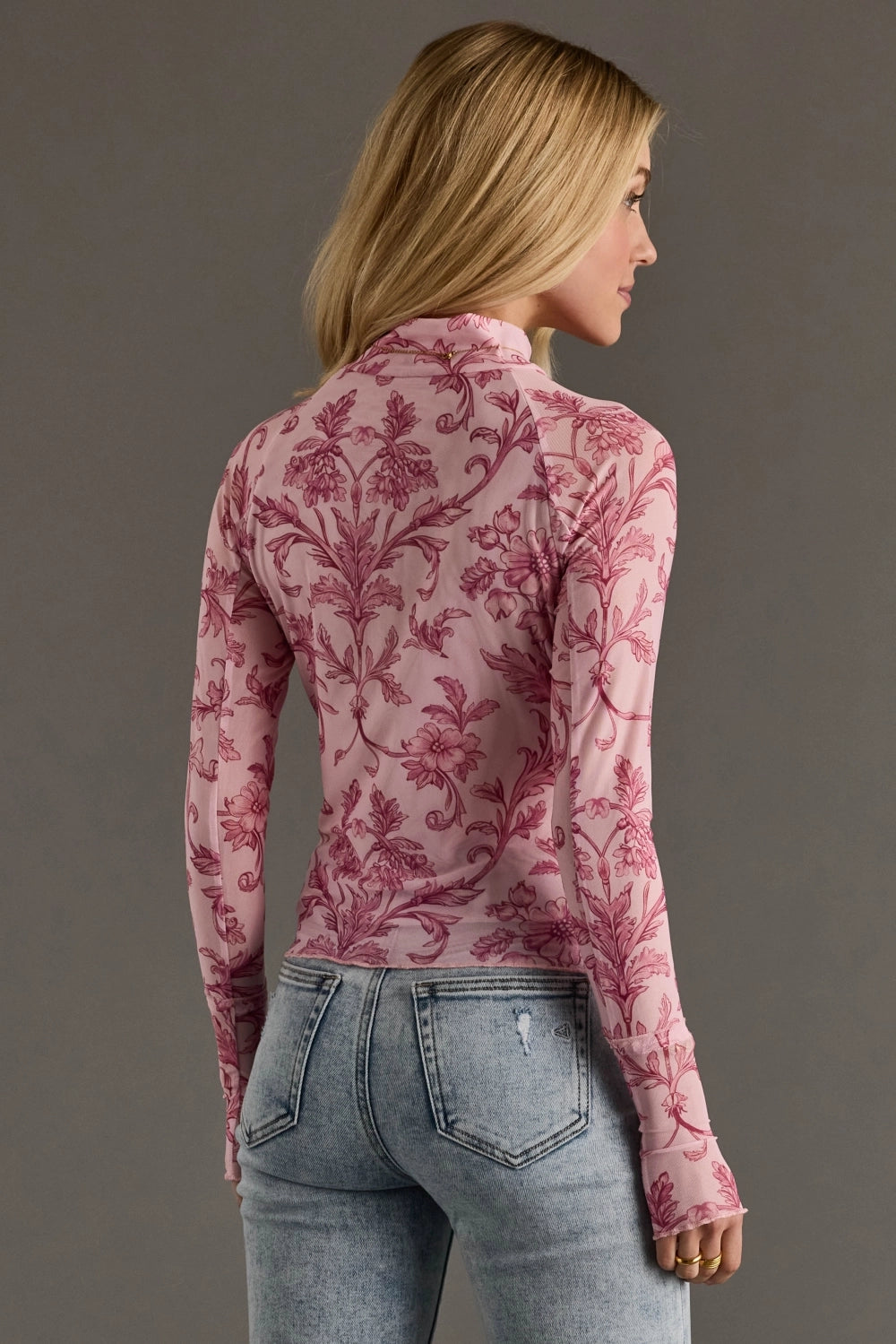 Dusty Rose Mesh Top