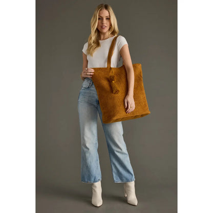 Mustard Corduroy Tote