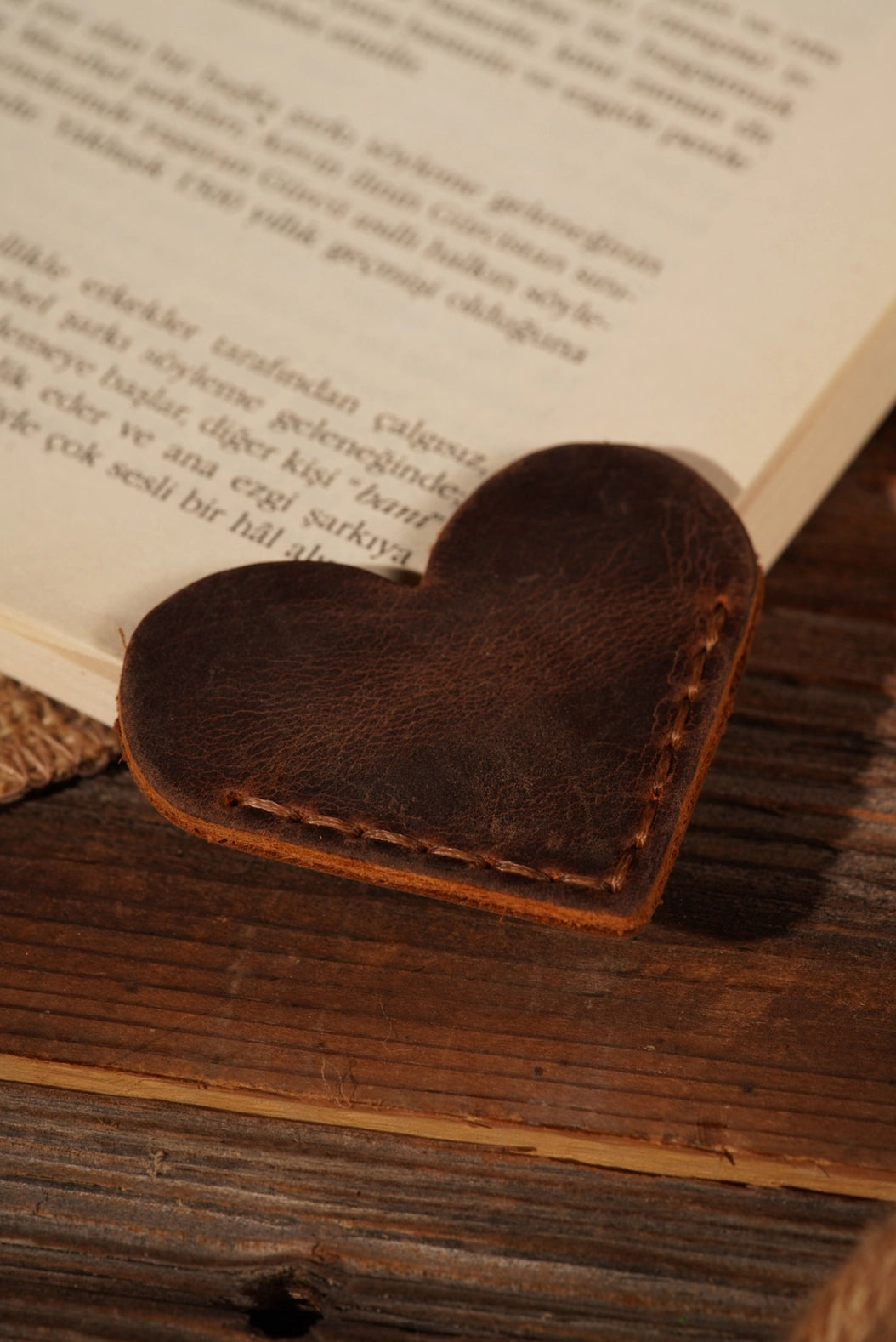 Leather Heart Bookmarks