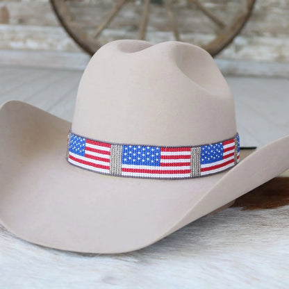 Beaded Flag Hat Band