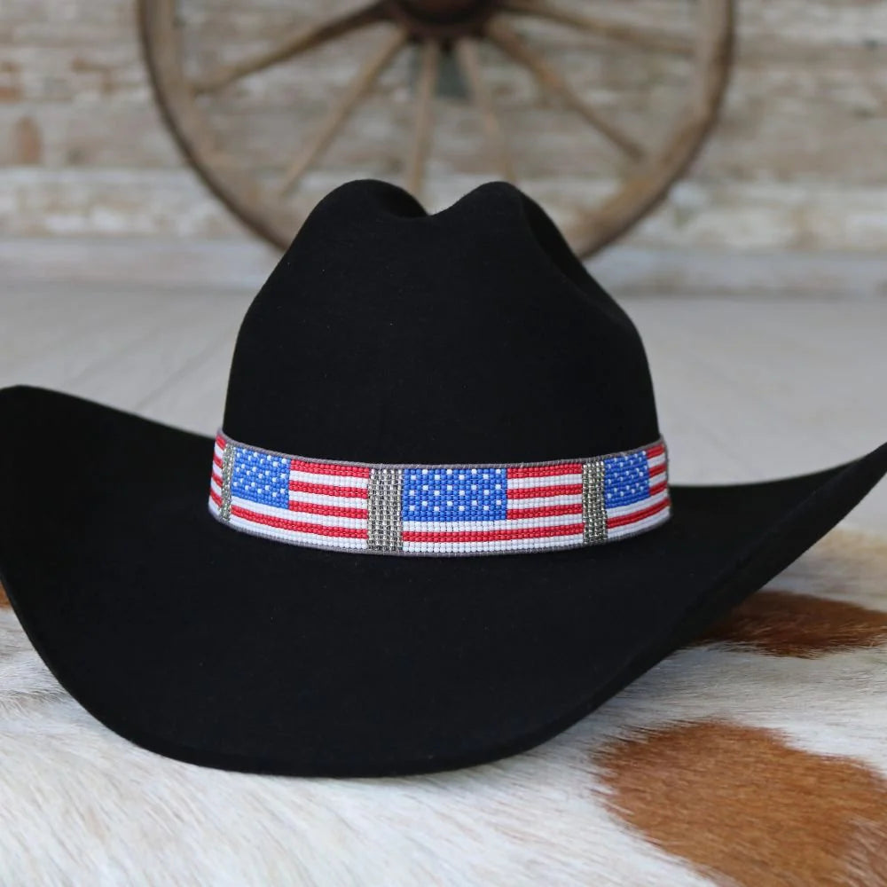 Beaded Flag Hat Band
