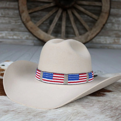 Beaded Flag Hat Band